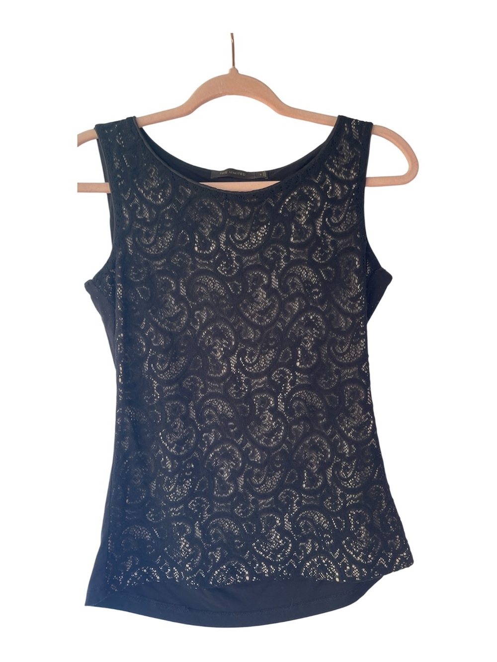 The Limited Black Lace Overlay Sleeveless Top